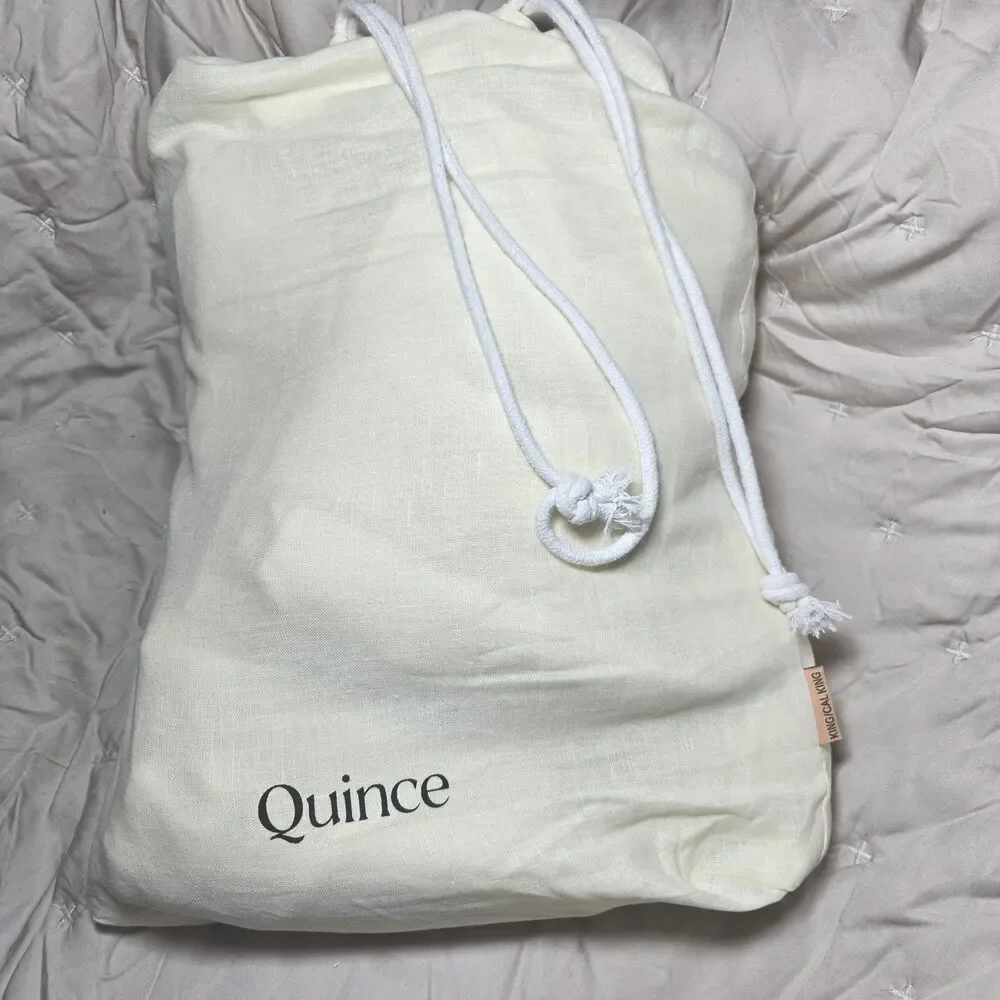 NWOT Quince European Flax Linen Duvet Cover Set 3Pc King/ Cal King Butter Yellow